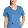 Grey's Anatomy Women's Side Panel V-Neck Solid Scrub Top 2 Grey's Anatomy Women's Side Panel V-Neck Solid Scrub Top -clothings shop 1 bc 41423 650