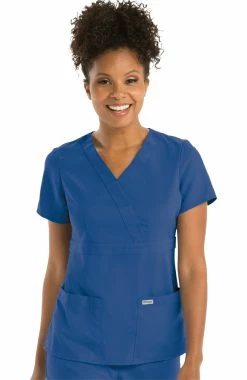 Grey's Anatomy Women's Riley Mock Wrap Scrub Top