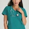 Barco One Women's Racer Solid Scrub Top 1 Barco One Women's Racer Solid Scrub Top -clothings shop 1 bc 5105 650
