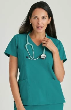 Barco One Women's Racer Solid Scrub Top