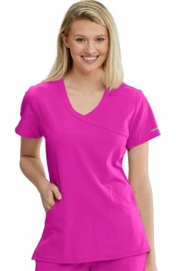 Skechers Women's Reliance Mock Wrap Solid Scrub Top