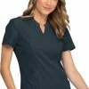 Heartsoul Women's Notched Solid Scrub Top -clothings shop 1 ck hs765 650
