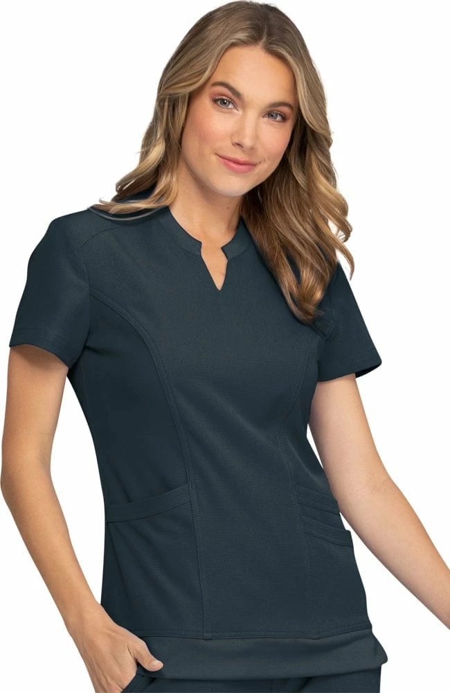 Heartsoul Women's Notched Solid Scrub Top 3 Heartsoul Women's Notched Solid Scrub Top
