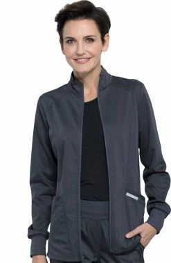 Cherokee Workwear Women's Hi-Low Solid Scrub Jacket