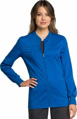 Cherokee Workwear Women's Zip Front Solid Scrub Jacket