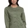 Cherokee Workwear Women's Snap Front Solid Scrub Jacket -clothings shop 1 ck ww310 650