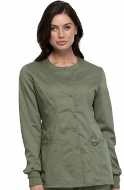 Cherokee Workwear Women's Snap Front Solid Scrub Jacket