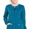 Cherokee Workwear Women's Snap Front Warm-Up Solid Scrub Jacket