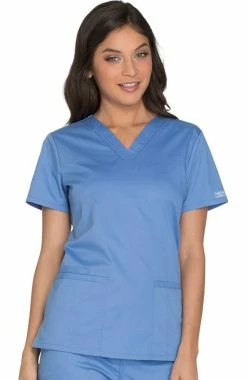 Cherokee Workwear Women's V-Neck Solid Scrub Top