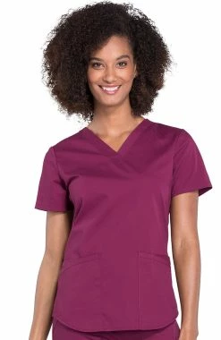 Cherokee Workwear Women's V-Neck Solid Scrub Top