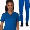 Cherokee Workwear Women's V-Neck Solid Scrub Top & Tapered Jogger Scrub Pant Set 2 Cherokee Workwear Women's V-Neck Solid Scrub Top & Tapered Jogger Scrub Pant Set -clothings shop 1 ck wwset04 650