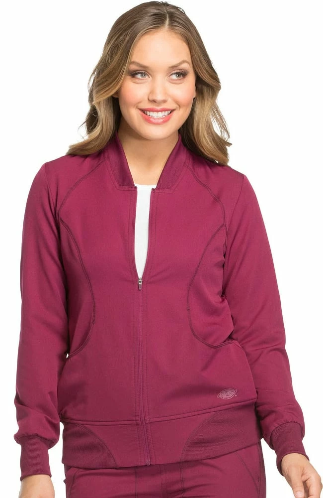 Dickies Women's Zip Front Warm-Up Solid Scrub Jacket 3 Dickies Women's Zip Front Warm-Up Solid Scrub Jacket