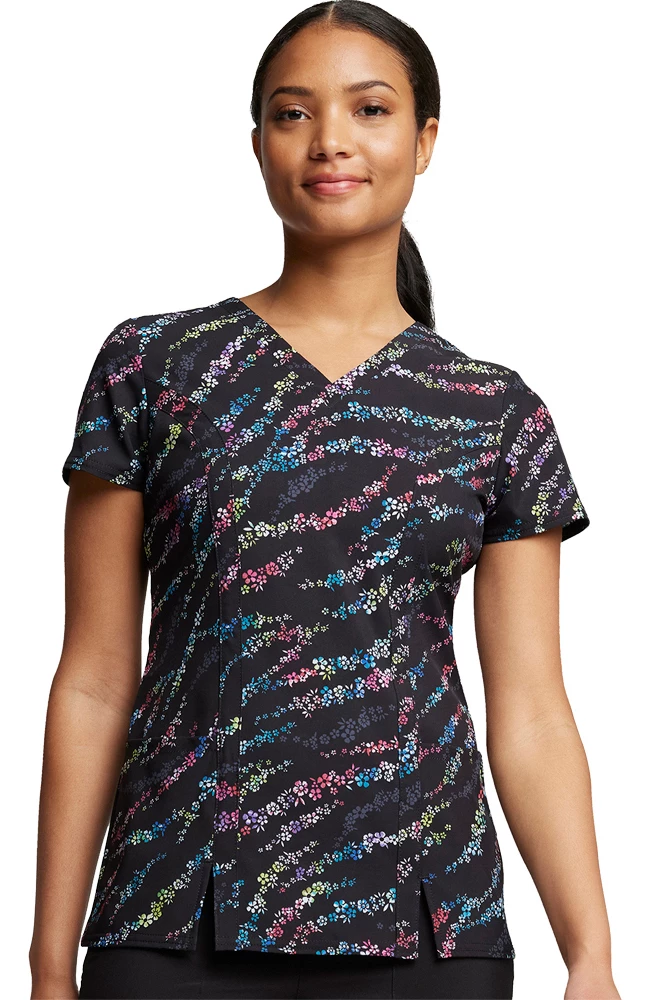 Dickies Women's V-Neck Blooming Wild Print Scrub Top 3 Dickies Women's V-Neck Blooming Wild Print Scrub Top