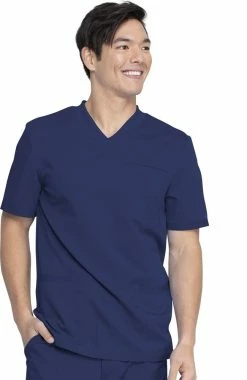 clothings shop 13 Dickies Men's Knitted Panel Solid Scrub Top