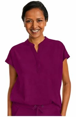 Healing Hands Women's Journey Mandarin Collar Scrub Top