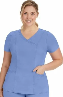clothings shop 36 Healing Hands Women's Jordan Mock Wrap Solid Scrub Top