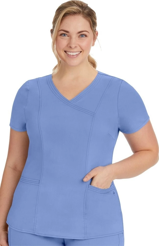Healing Hands Women's Jordan Mock Wrap Solid Scrub Top 3 Healing Hands Women's Jordan Mock Wrap Solid Scrub Top