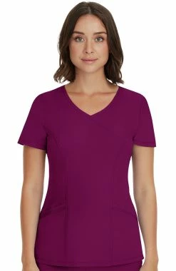 Healing Hands Women's Madison Mock Wrap Solid Scrub Top