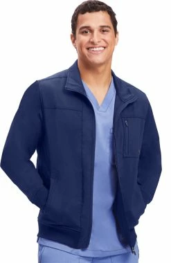 Healing Hands Men's Jonathan Bomber Solid Scrub Jacket