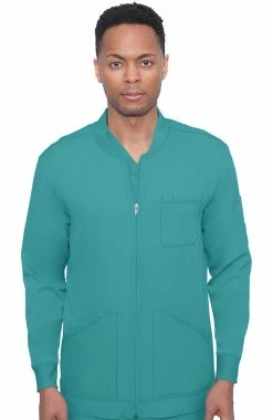 Healing Hands Men's Michael Zip Front Solid Scrub Jacket