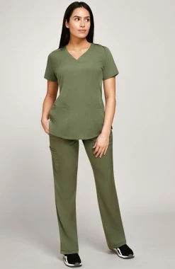 Healing Hands Women's V-Neck Scrub Top & Drawstring Scrub Pant Set