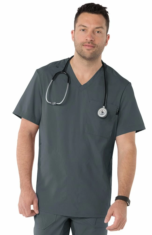 Koi Men's Force V-Neck Solid Scrub Top 3 Koi Men's Force V-Neck Solid Scrub Top