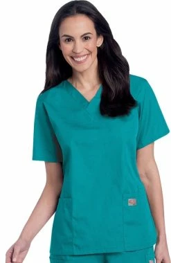 Landau Women's V-Neck Solid Scrub Top