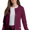 Landau Women's Warm Up Solid Scrub Jacket