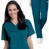 Landau Women's V-Neck Solid Scrub Top & Cargo Scrub Pant Set 1 Landau Women's V-Neck Solid Scrub Top & Cargo Scrub Pant Set -clothings shop 1 ln 7set 650