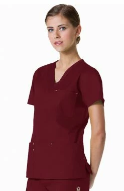Maevn Uniforms Women's V-Neck 3 Pocket Solid Scrub Top