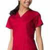 EON Women's COOLMAX V-Neck Solid Scrub Top -clothings shop 1 mv 1708 650
