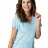 EON Women's COOLMAX V-Neck Mesh Panel Solid Scrub Top -clothings shop 1 mv 1738 650