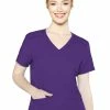 Med Couture Women's Pleated Solid Scrub Top -clothings shop 1 pe 2411 650