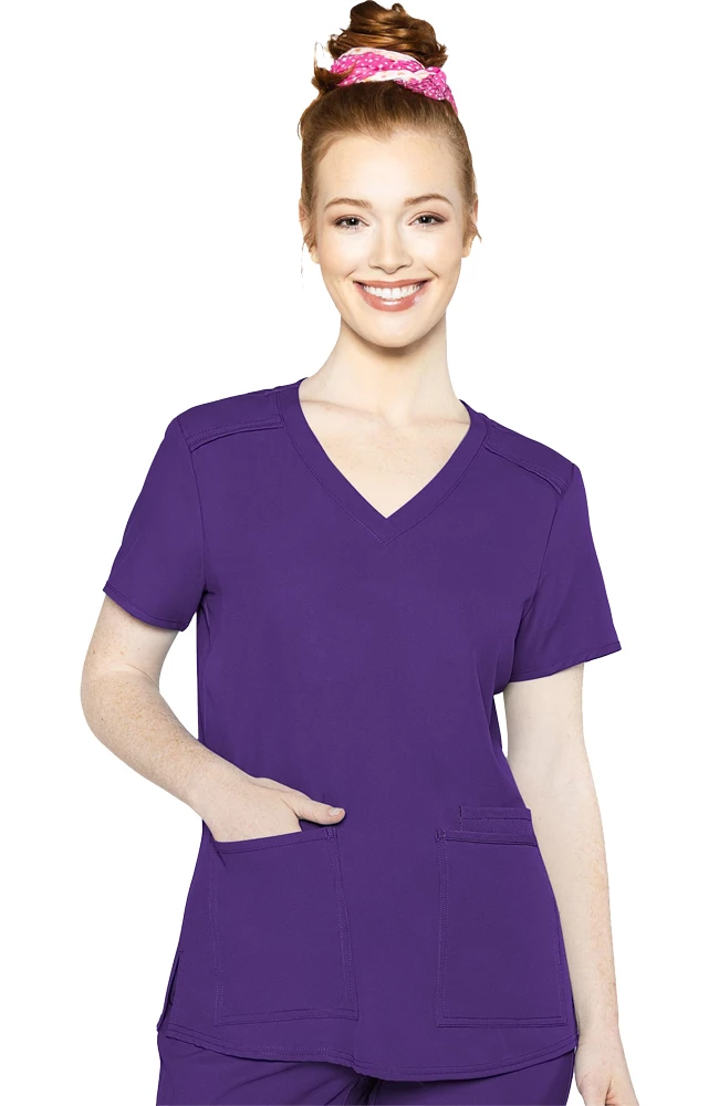 Med Couture Women's Pleated Solid Scrub Top 3 Med Couture Women's Pleated Solid Scrub Top