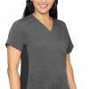 Med Couture Women's Kerri V-Neck Shirttail Solid Scrub Top -clothings shop 1 pe 7459 650