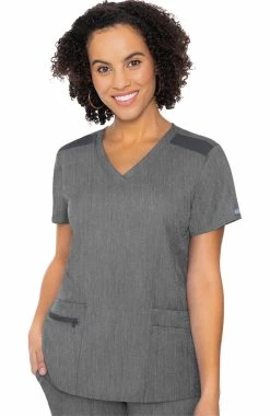 Med Couture Women's V-Neck Knit Back Top