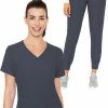 Med Couture Women's V-Neck Solid Scrub Top & Cargo Jogger Scrub Pant Set -clothings shop 1 pe 7set 650