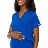 Med Couture Women's Maternity 4 Way Stretch V-Neck Solid Scrub Top
