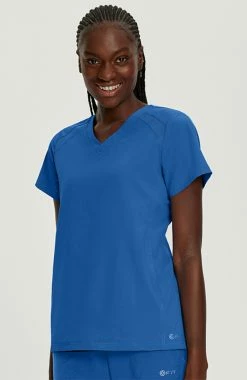 White Cross Women's V-Neck Solid Scrub Top