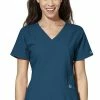 WonderWink Women's Stylized V-Neck Solid Scrub Top -clothings shop 1 wk 6155 650