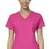 WonderWink Women's Mock Wrap Solid Scrub Top 2 WonderWink Women's Mock Wrap Solid Scrub Top -clothings shop 1 wk 6455 650