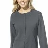 WonderWink Women's Crew Neck Snap Front Solid Scrub Jacket -clothings shop 1 wk 8155 650