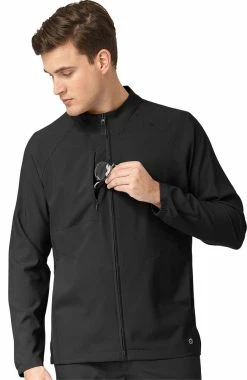 clothings shop 11 WonderWink Men's Zip Front Solid Scrub Jacket