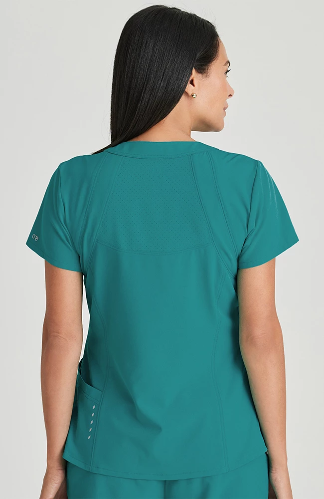 Barco One Women's Racer Solid Scrub Top 4 Barco One Women's Racer Solid Scrub Top - Image 2