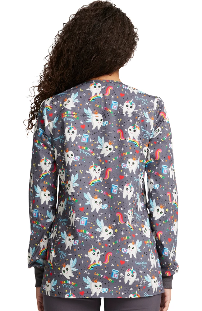 Cherokee Women's Warm Up Toothicorn Magic Print Jacket 4 Cherokee Women's Warm Up Toothicorn Magic Print Jacket - Image 2
