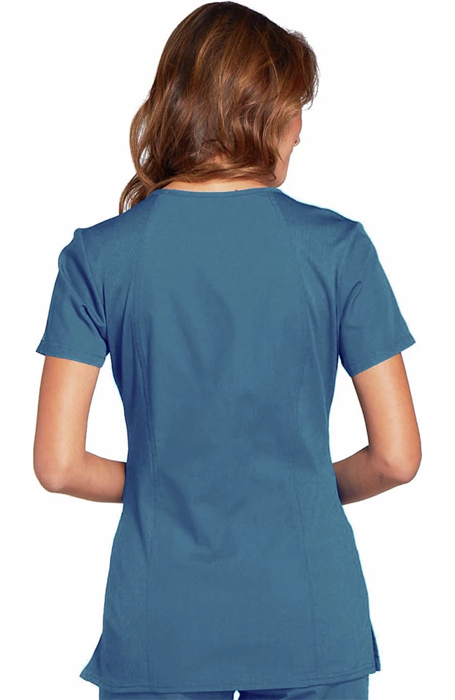 Cherokee Workwear Women's Knit V-Neck Solid Scrub Top 4 Cherokee Workwear Women's Knit V-Neck Solid Scrub Top - Image 2