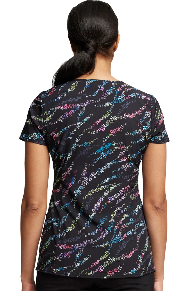 Dickies Women's V-Neck Blooming Wild Print Scrub Top 4 Dickies Women's V-Neck Blooming Wild Print Scrub Top - Image 2