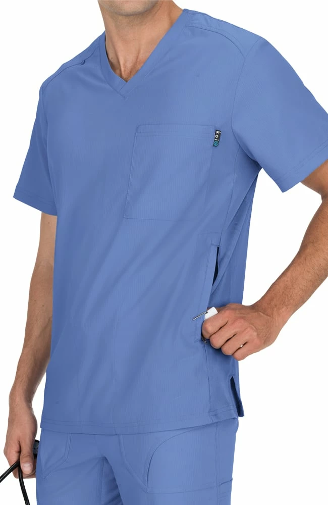 Koi Men's Force V-Neck Solid Scrub Top 4 Koi Men's Force V-Neck Solid Scrub Top - Image 2