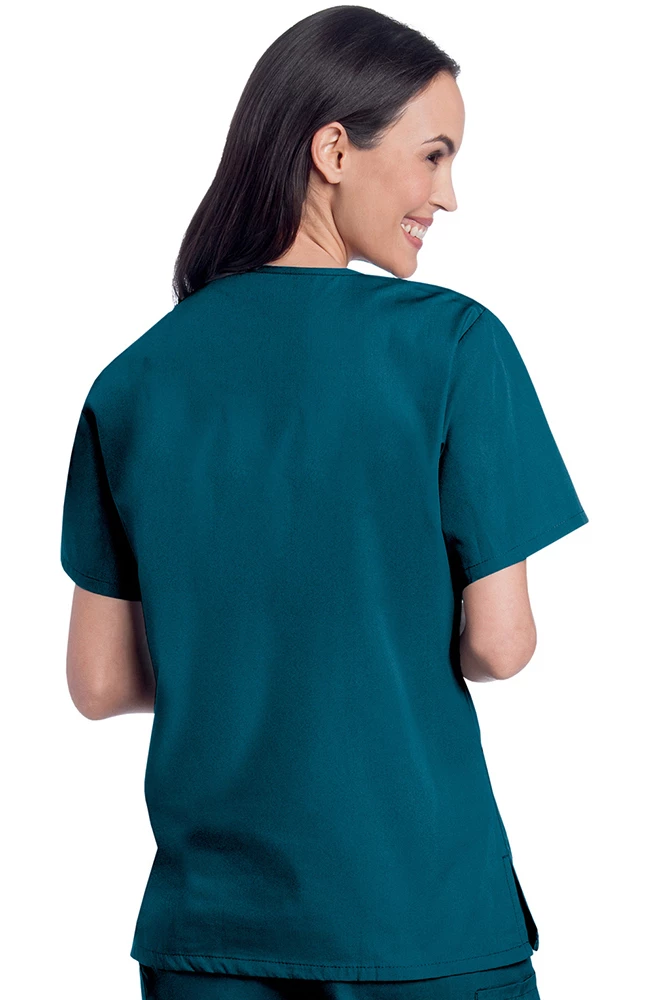 Landau Women's V-Neck Solid Scrub Top & Cargo Scrub Pant Set 4 Landau Women's V-Neck Solid Scrub Top & Cargo Scrub Pant Set - Image 2