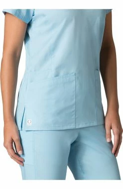 EON Women's COOLMAX V-Neck Mesh Panel Solid Scrub Top -clothings shop 2 mv 1738 650